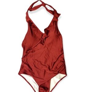 Cupshe Burgundy One Piece Swim Suit Women's M NWT